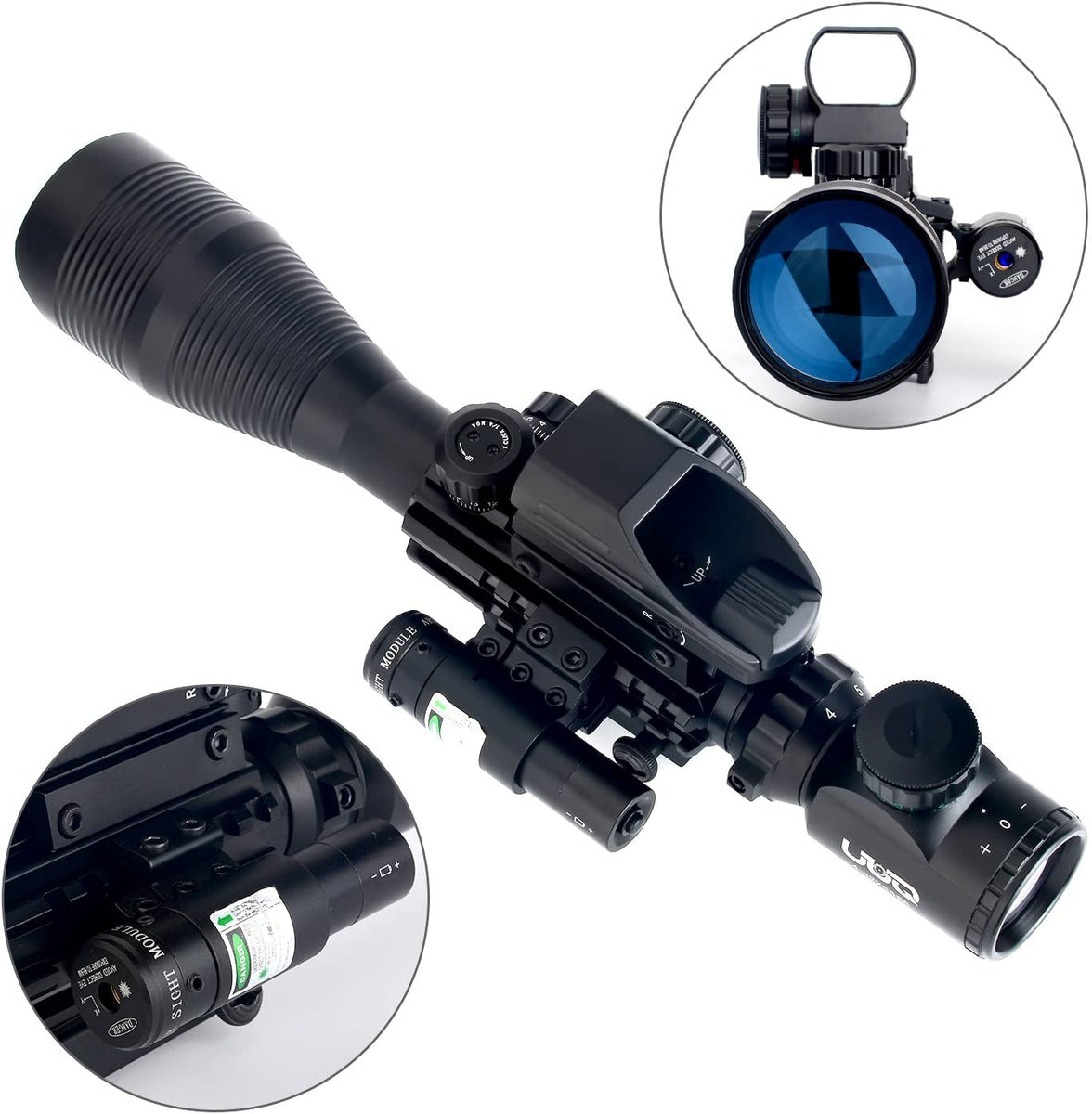 RT2 4-12x50 Rangefinder Scope | 4 Reticle RTR Reflex & Red Laser – ReadyTac